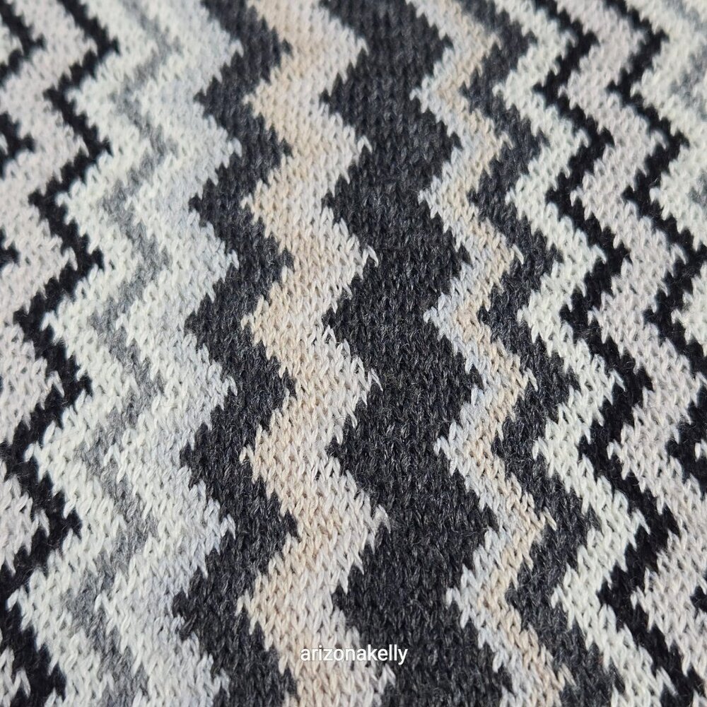 Missoni Zigzag Scarf Grey, Black, White, and Cream - Picture 4 of 14